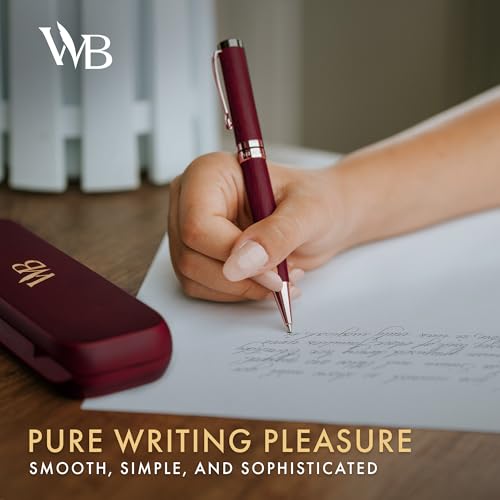 Wordsworth and Black Ballpoint Pen Set - Stunning Luxury Pen Bamboo Violetwood Gold Finish, Refillable, Best Ball Pen for Men & Women, Black Ink Refill, Elegant, Point Pen - color: Violet Wood