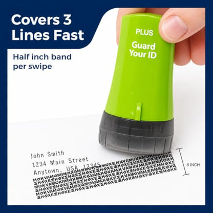 Guard Your ID Advanced Roller 3-Pack — Identity Theft Protection Stamp, Privacy Roller for Mail, Documents & Labels, Shredder Alternative, 1,000 Impressions per Roller (Turquoise, Green, White) - color: Xtra Mixed: Turquoise Green White, size: Regular 3-P