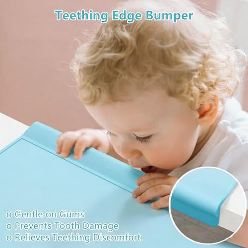 Kids Placemats, Silicone Placemats for Baby & Kids, Baby Place Mats with Teething Edge Bumper, Waterproof Dinning Table Mat, Dishwasher Safe (Sage Green, 12''×10'') - color: Sage Green
