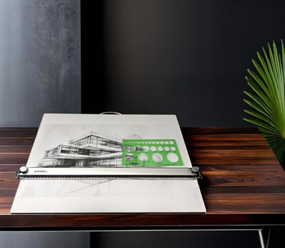 Proartek PK00015 Model PXB24 Portable Drafting Drawing Board 18" x 24"; PXB Series; Adjustable Aluminum Parallel Straightedge; Carry Handle; Architecture Tool for Students and Professionals - size: 18" x 24"