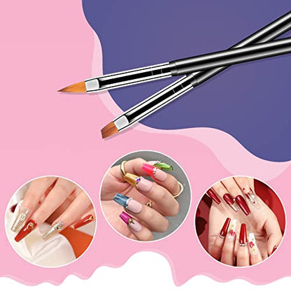 Artdone Nail Art Dotting Tools 6PCS Double-ended Brushes Kit Gel Polish | Liner Brushes Design Pen For Nail Drawing And Nail Paint Brushes Small Detail Brushes - color: Black