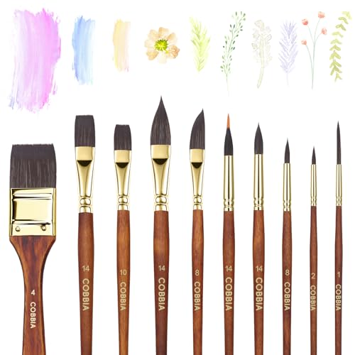 Art Paint Brush Kit, 10 Pieces Paint Brushes for Acrylic Painting with case, Nylon Hair Brushes for Oil, Watercolor, Gouache, Art Supplies - size: 12 pcs