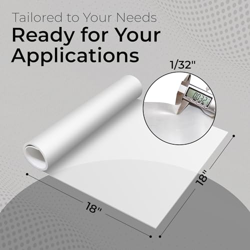 Exactly Rubber - Translucent Silicone Sheet, 50A Durometer Rubber Sheet, Semi Clear Silicone, Resistant -80 to 450°F, Food-Grade Silicone Placemat, 450% Elongation, Made in The USA, 1/32 x 18” x 18” - size: 1/32 x 18 x 18