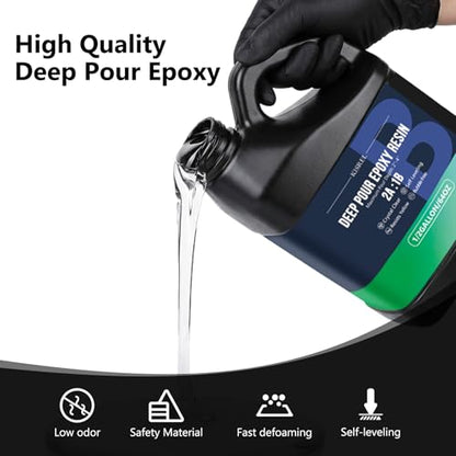 KISREL 0.5-Gallon Deep Pour Hardener—High-Transparency Part B Epoxy Resin, for Deep-Pour Resin Projects, Crystal-Clear Casting Resin for Tabletops, River Tables, and Wood Fillers - size: Only 0.5Gallon Hardener