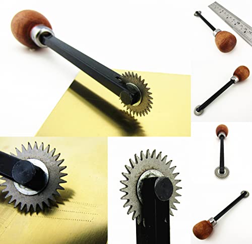 2pcs Printmaking Woodcut Copperplate Resin Board Engrave Etching Print Leathercraft Embossing Carve Roulette Wheel Tool Set