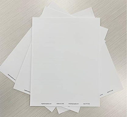 Nap Nameplates White Printable Perforated Name Plate Paper 2 x 8 – Nap Industrial Group Name Plates, 4 Packs of 20 nameplates (80 Inserts), Printing Instructions Included - color: White, size: 8" x 2"