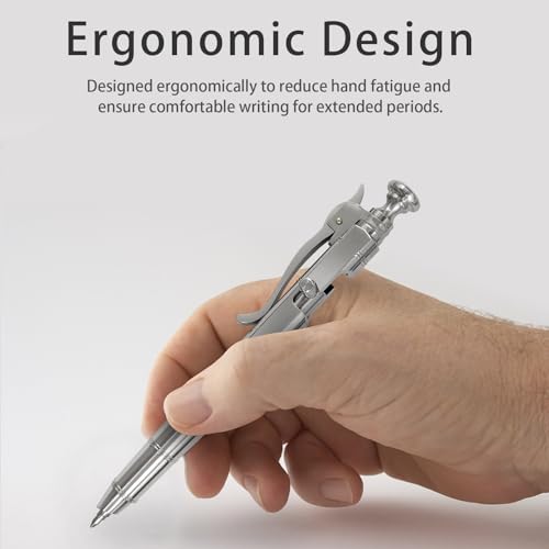 Dr. Metalleung Heavy Duty Stainless Steel Bolt Action Pen - Tactical EDC Retractable Ballpoint Pen with CNC Precision, Pocket Clip, Refillable (Black G2 Ink) - Perfect for Gifts & Smooth Writing - style: Bamboo Joint Pen