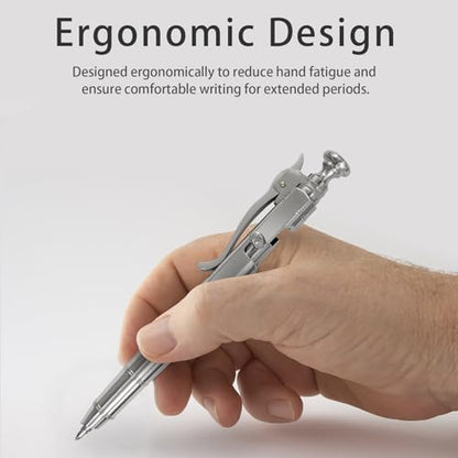Dr. Metalleung Heavy Duty Stainless Steel Bolt Action Pen - Tactical EDC Retractable Ballpoint Pen with CNC Precision, Pocket Clip, Refillable (Black G2 Ink) - Perfect for Gifts & Smooth Writing - style: Bamboo Joint Pen