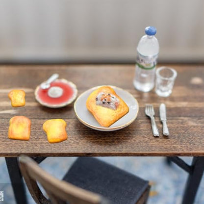 6Pcs Mini Cute Toast Slice Shape Polymer Clay Cutters for DIY Polymer Clay Micro Landscape Dollhouse House Kitchen Display Decor for Jewelry Making