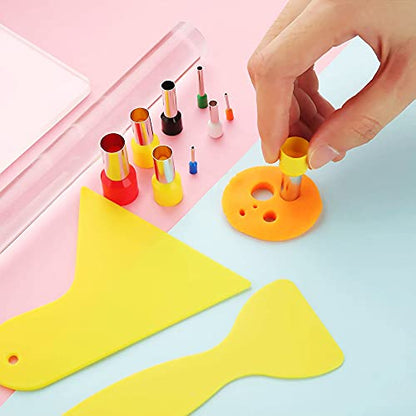 Acrylic Clay Roller with Acrylic Sheet and Sculpting Tools (5 PCS) - color: 5