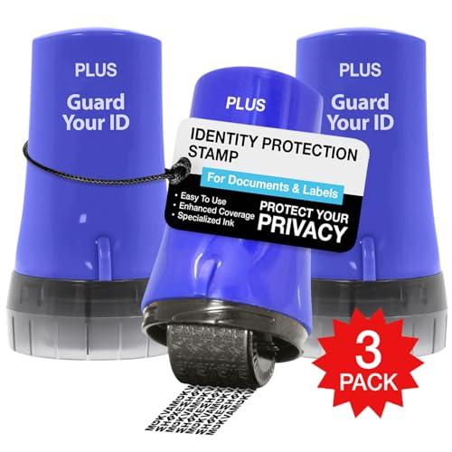 Guard Your ID Confidential Security Roller Set Advanced 2.0 for Identity Theft Protection Redacting (Regular 3-Pack, Blue) - color: Blue, size: Regular 3-Pack