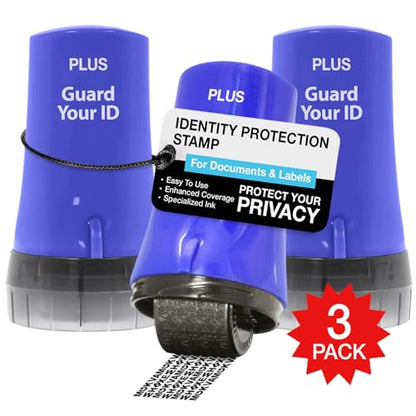 Guard Your ID Confidential Security Roller Set Advanced 2.0 for Identity Theft Protection Redacting (Regular 3-Pack, Blue) - color: Blue, size: Regular 3-Pack