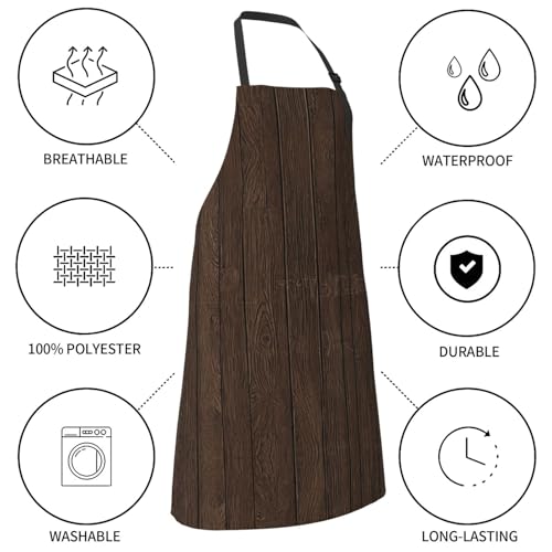 Board Waterproof Apron With Pockets For Adults-Adjustable Bib Apron For Cooking, Gardening, Painting,Housework