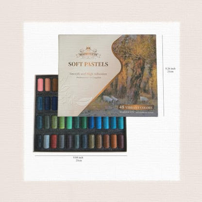 Soft Pastels for Artists Highly Pigmented Sticks 48 Vibrant Colors Professional Grade Art Supplies Smooth Blendable Pastels Set for Drawing,Painting Artists,Beginner