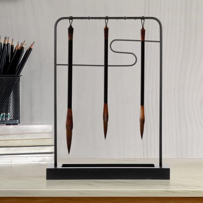 COHEALI Iron Brush Pen Holder 14.56X10.62X2.00In Wrought Calligraphy Brush Rack Home Desk Display Organizer for Writing and Art Supplies