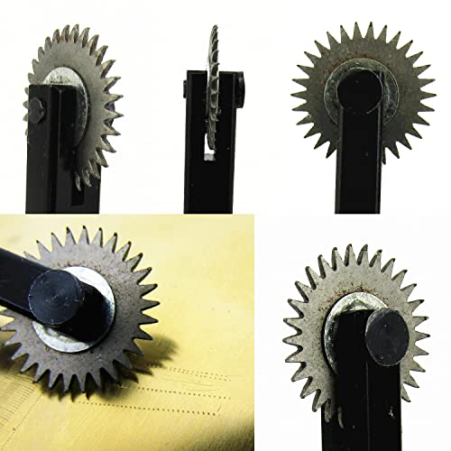 2pcs Printmaking Woodcut Copperplate Resin Board Engrave Etching Print Leathercraft Embossing Carve Roulette Wheel Tool Set