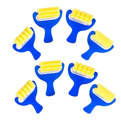 Painting Foam Brush Roller Sponge with Plastic Handle Washable Painting Brushes Touch Up Brush DIY Art Craft Painting Tool 8 pcs - color: C
