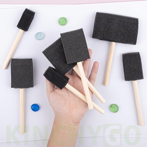 20 Pack Foam Paint Brushes Foam Brushes with Wooden Handle for Painting Staining DIY Craft (5 Size)