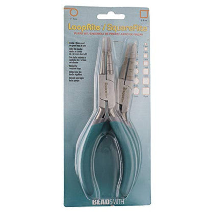 The Beadsmith Loop Rite and Square Rite Combo Pack, Create Consistent 2-8mm Diameters for Jump Rings in Round and Square Shapes, Wire Working tool for Jewelry Making