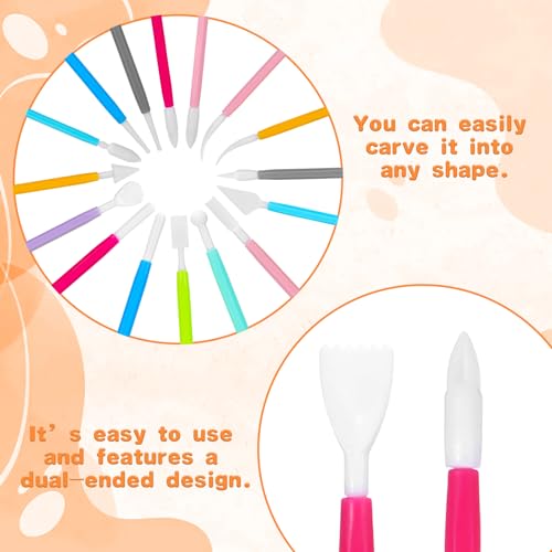 22 Pcs Clays Sculpting Tools, Air Dry Clay Tools, Double-Ended Tool Kit Plastic Clay Tool for Adult Set for DIY Pottery Shaping Dotting Modeling Molding Polymer Clays Craft Supplies Accessories