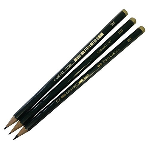 Faber-Castell 9000 Graphite Sketch Pencil Art Set (8B - 2H) with Kneaded Art Eraser, Large Dust Free Eraser and Sharpener