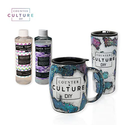 Counter Culture DIY Clear Quick Coat Sealer for Resin Art, 8 oz Bottle, Epoxy Supplies for Coating & Casting, Tumblers, Keychains, Jewelry, Outdoor Sign Waterproofing, No VOC - size: 8 oz