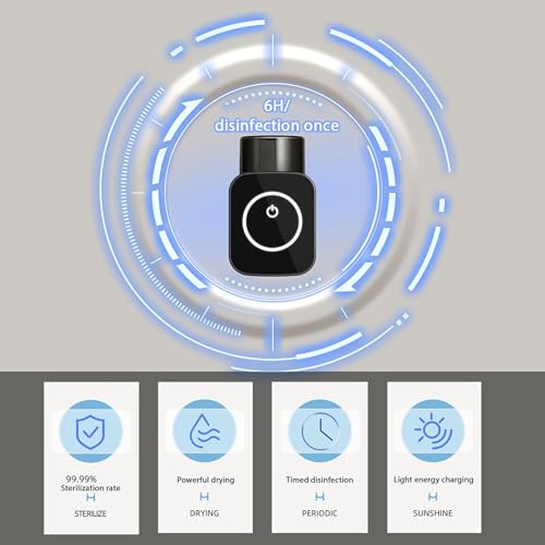 Bathroom Toothbrush Holders - Smart Drying and Cleaning, Solar Charging, Small Toothbrush and Cup Storage Rack, Stylish Bathroom Decor and Accessories for Home and RV (Gray)