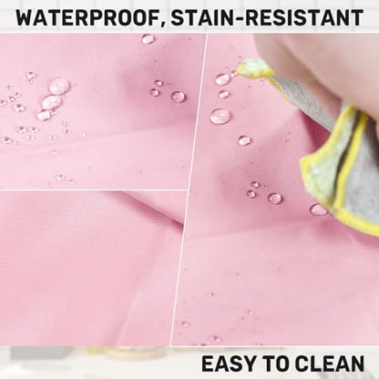 2 Pack Plus Size Waterproof Cooking Chef Apron with 2 Pockets for Men Women - color: Pink
