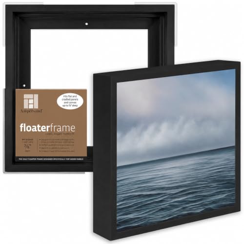 Ampersand Floaterframe for Wood Panels, 7/8 Inch Depth, Bold, 10x10 Inch, Black (FBOLD781010B) - color: Black, size: 10"x10"