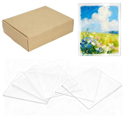 bimiti 6-Pack Gel Printing Plates 8"x10" – Reusable Monoprinting Supplies for Artists & Crafters, Easy Clean Gel Plate for Card Making, Scrapbooking, Mixed Media & DIY Crafts