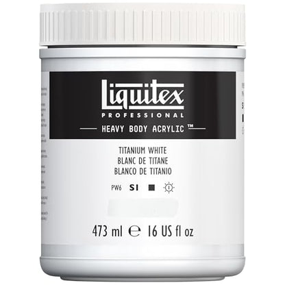 Liquitex Professional Heavy Body Acrylic Paint, 16-oz (473ml) Pot, Titanium White - color: Titanium White, style: 16-oz Pot