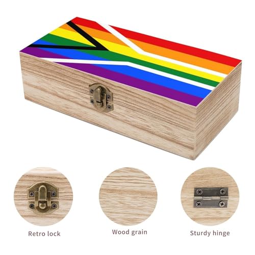 Gay Flag of South Africa Jewelry Box Wooden Rustic Multi-Purpose Organizer with Front Clasp for Jewelry, Crafts, Accessories & Small Items - color: style-1