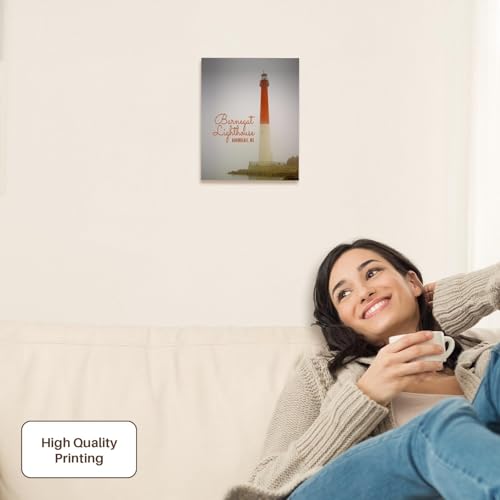 3dRose Photograph of Barnegat Lighthouse in Barnegat, New Jersey. Museum Grade Canvas Wrap 8x10 - size: 8"L x 10"W