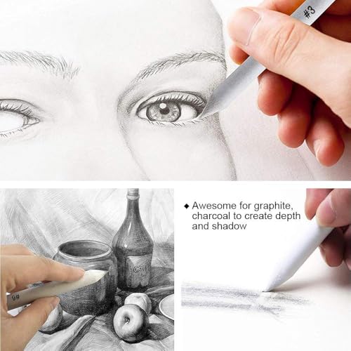 Artist Blending Stump Pencil Drawing Blending Stick Smudging Stump Art Smudger Drawing Pastel Smudger Tortillon Stump Paper Stump Blending Charcoal Art Blenders Pencil Graphite Pencils 2 Sets 12PCS - color: 12PCS