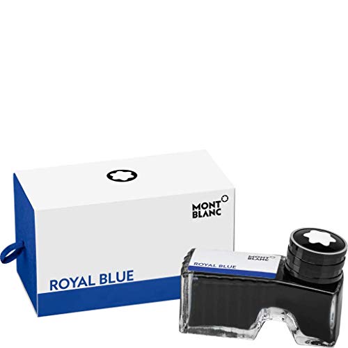 Montblanc Ink Bottle Royal Blue 105192 – Premium-Quality Refill Ink in Deep Blue for Fountain Pens, Quills, and Calligraphy Pens – 60ml Inkwell - color: Blue, style: Ink Bottle