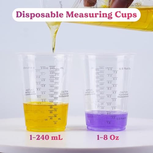 Epoxy Resin Mixing Cups, 50 Pieces 240 ml Disposable Measuring Cups with 50 Pieces Mixing Sticks for Liquids, Mixing Resin, Paint, Pigment