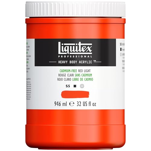 Liquitex Professional Heavy Body Acrylic Paint, 32-oz (946ml) Pot, Cadmium Free Red Light - color: Cadmium Free Red Light, style: 32-oz Pot