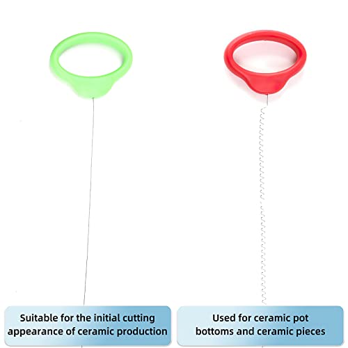 Pottery Wire Tool, Green and Red Handle Standard Clay Wire Cutter for Pottery Wheel and Clay Artists, Pottery Wire Tool Widely Used in Pottery Wheel and Clay Cutting Sculpting Pottery Wire Tools - color: Green and Red