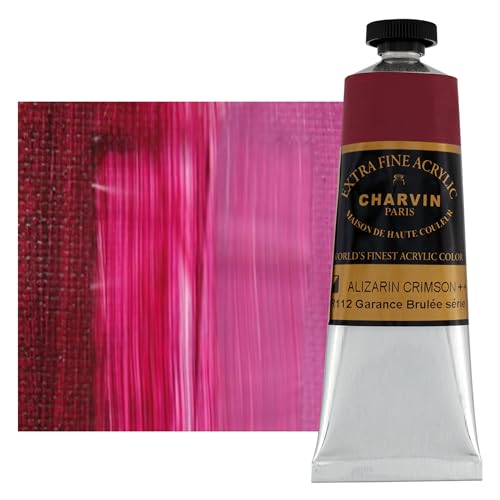 Charvin Extra Fine Professional Acrylic Paint - Alizarin Crimson, 150ml Tube, Triple-Milled, Lightfast Pigments, Open Stock Artist Acrylic Paints in Nature-Inspired Hues - color: Alizarin Crimson, size: 5.07 Fl Oz (Pack of 1)