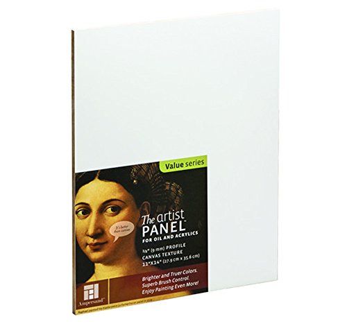 Ampersand Artist Panel Canvas Texture Surface for Painting, 3/8 Inch Depth, 11X14 Inch (AP9M1114) - size: 11X14, style: 3/8" Flat
