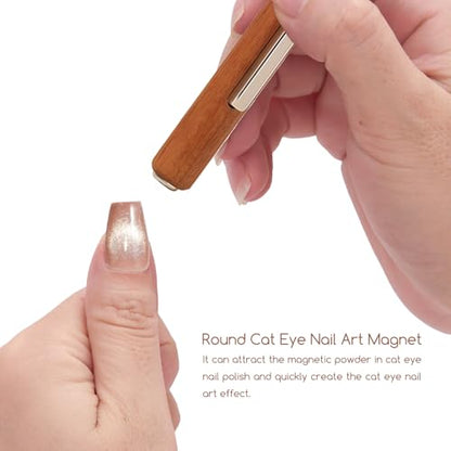 1 Piece 3-in-1 Nail Art Pen, Liner Brush for Fine Detailing and Smooth Lines, Cat Eye Magnet for Nails, Nail Magnet for Cat Eye Gel Polish - color: Ombré Brush&Nail Magnet