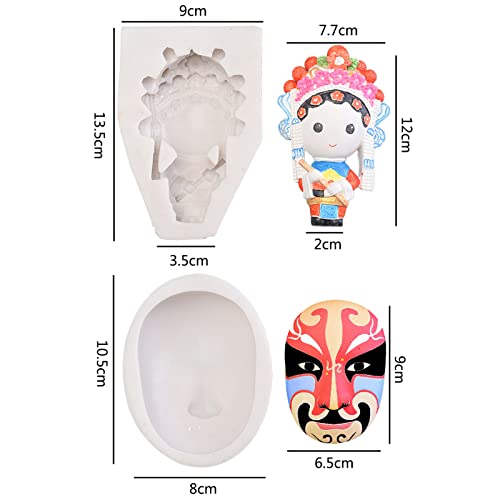 3D Silicone Mold Non-Stick Easy to De-Mold Resin Casting Silicone for Hobbyist Making Plaster Cake Fondant Clay for Jewelry Dolls Making Clay Shapes for - color: A