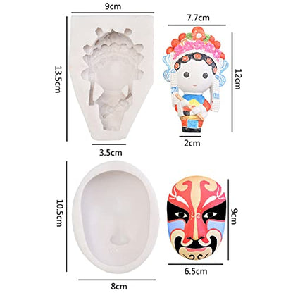 3D Silicone Mold Non-Stick Easy to De-Mold Resin Casting Silicone for Hobbyist Making Plaster Cake Fondant Clay for Jewelry Dolls Making Clay Shapes for - color: B