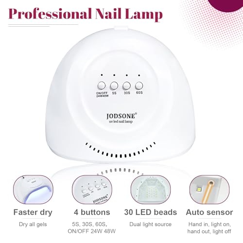 JODSONE 36 PCS Gel Nail Polish Starter Kit U V Light and Dark Series Gel Nail Set No Wipe Base Matte and Glossy Top Coat All Kinds of Manicure Tools - color: 32KIT 1G 05-A