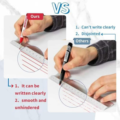 12 PCS Long Head Deep Hole Marker Pens,20mm Long Nib Marker, Longs Nose Markers, Waterproof Construction Markers Marking Tool,Permanent Markers Carpenter Ink marker Pens,Metal marking Pens 02 - color: 12PCS-20MM-Red/Blue/Black
