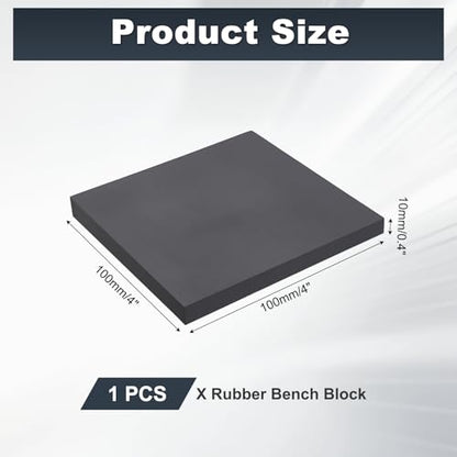 HARFINGTON Rubber Bench Block 4"x4"x0.4" Black Rubber Stamping Block Square Anti Vibration Pads for Jewelry Making Hammering Shaping Chasing Flattening Metals - size: 4"x4"x0.4"