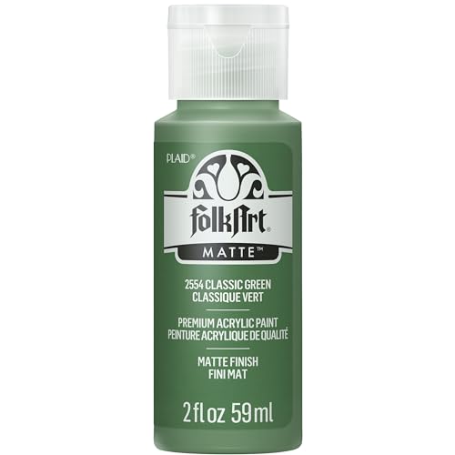 FolkArt Acrylic Paint in Assorted Colors (2 oz), 2554, Classic Green - color: Classic Green, size: 2 Fl Oz (Pack of 1)