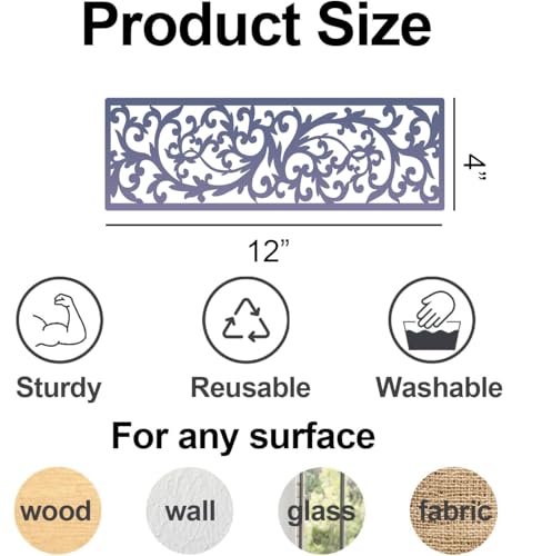 Floral Stencils for Crafts Reusable Texture Stencils Background Stencil Leaf Swirl Templates for Painting on Wood Furniture Card Canvas - style: Floral 02