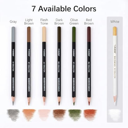 Marie's Professional Charcoal Drawing Set - Premium Artist Sketching Pencils for Portraits & Fine Art - Ideal for Professional Artists & Studio Creation(Grey) - style: Grey (10pcs)