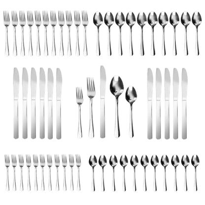 60 PCS Windsor Silverware Set - Stainless Steel Silverware Set for 12 Kitchen Flatware Set Cutlery Set For Home Restaurant Hotel, Kitchen Dishwasher Safe Utensils Set Weddings, Parties, Gifts - size: 60PC Sliverware Set